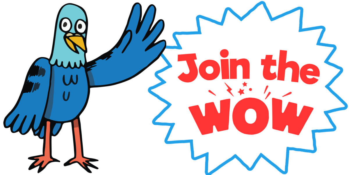 May contain a Reggie waving next to a speech bubble with the text Join the WOW.