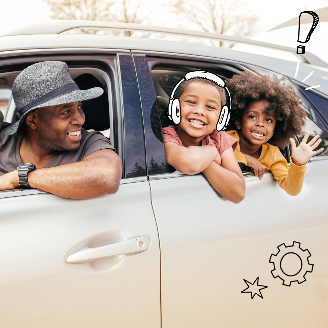 May contain three people smiling and leaning out of a car window.