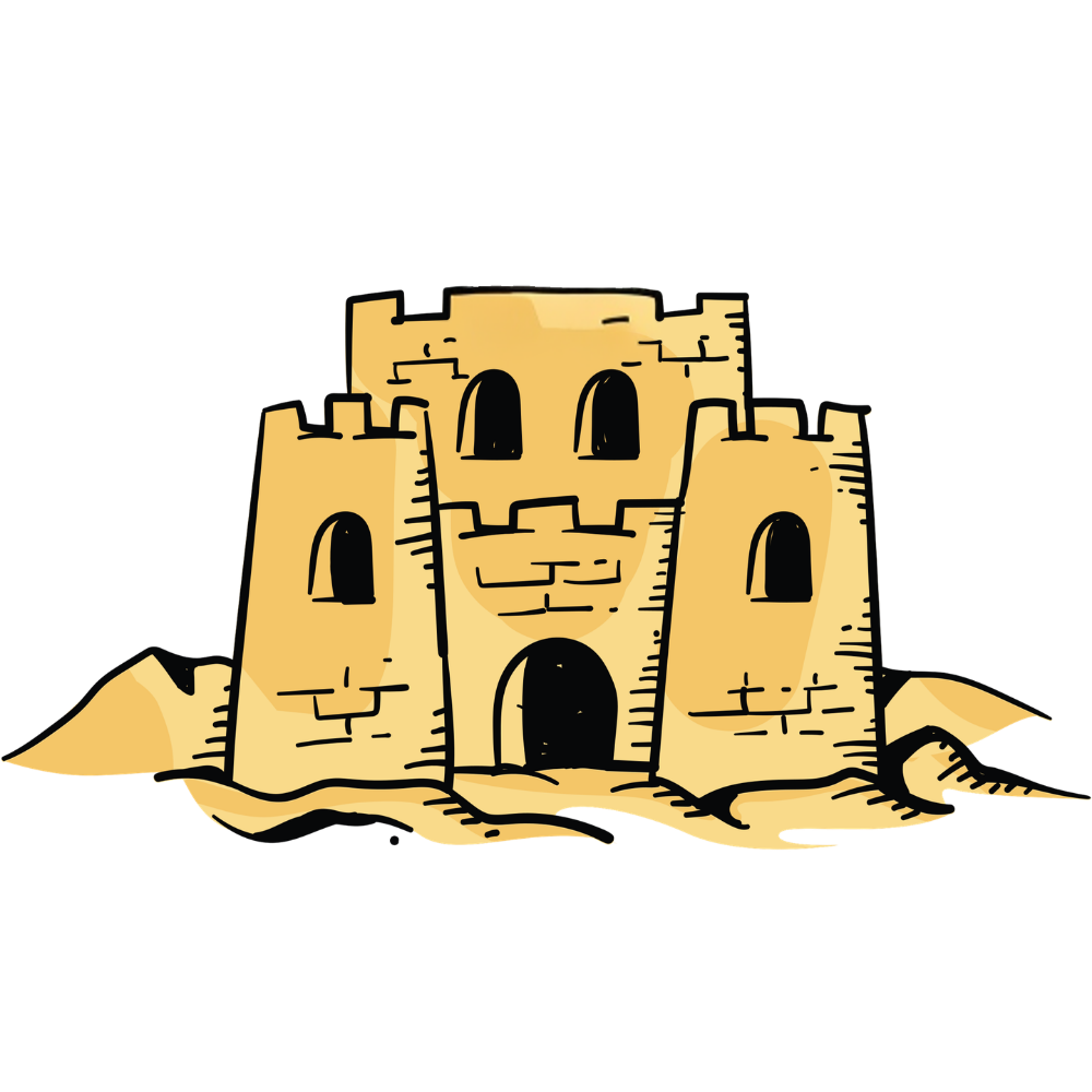 May contain a sandcastle illustration.