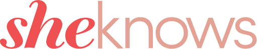 May contain the text "sheknows" in a red and light pink serif font.