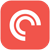 May contain a white graphic of a double C symbol inside a red square with rounded corners.